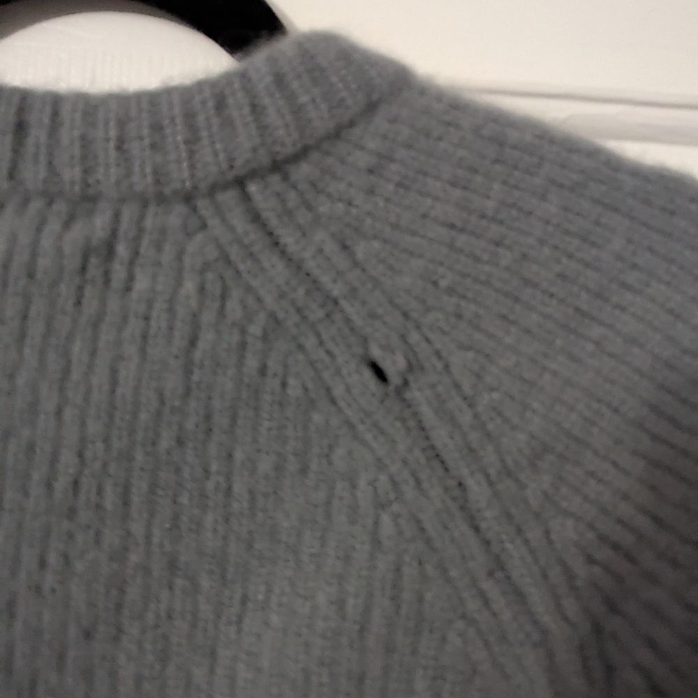 Quince Mongolian Cashmere Fisherman Crewneck Sweater In Dusty Blue - Picture 4 of 5